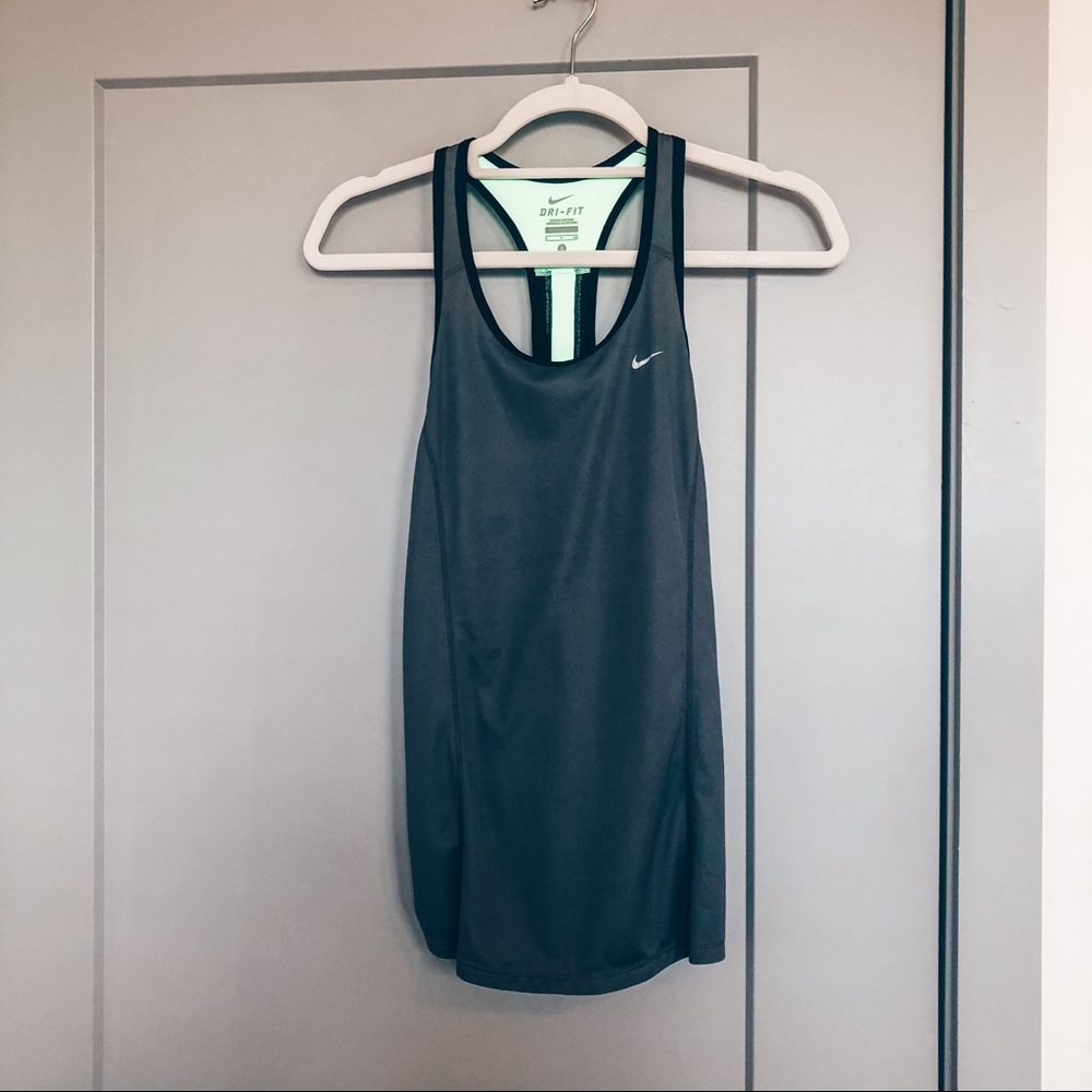 Nike Black + Gray Racerback Running Tank